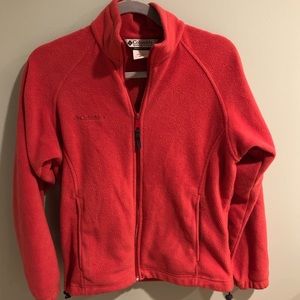 Columbia pink fleece zip up jacket. Size Small.